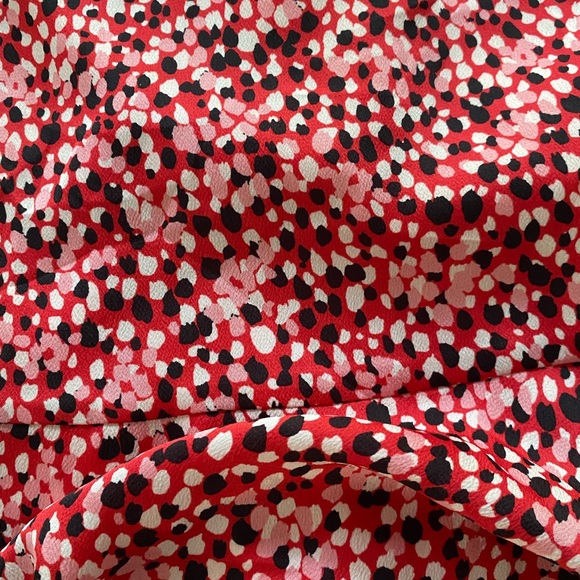 Talbots Skirt Ruffle Hem Pink Red Black Party Work size 14 - Picture 4 of 10